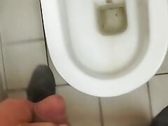 Mascuker Turk Pees in the Office Toilet