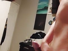 Big and hard with precum on my cock