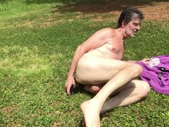 Doug's outdoor anal play and ass expansion with dildos