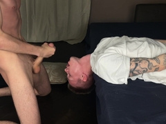 deepthoat and jizz on face