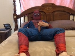 Spider-man cosplay solo masturbation