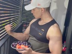 Hot hunk Jhon Bianco flexes his muscles and shows off his body