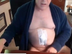 Horny Grandpa Wanking His Big Hard Cock 5