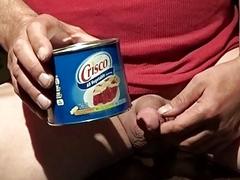 Buck greases up with Crisco for masturbation