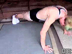 college faggot college girl tugs big cock while teased by daddy