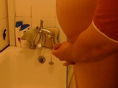 Wanking buddy as he pisses