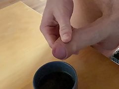 Adding cream to my coffee