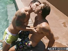 Tattooed gay Dakota Payne bareback fucked before sixtynine
