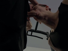 The coach porked the fellow right on a energy rack sans a rubber and jism in hatch