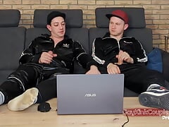 Watching porn and jerking together