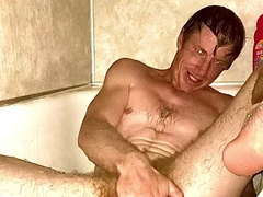 Maximum pumped culo fapping off groping jizz on bum lips