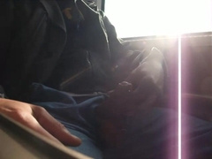 hand-job pee and jizm in the teach