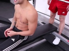 Porn stars, gym, same time