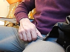 Jerking in public train