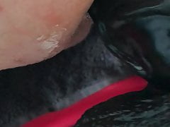 Very  big dildo in french ass
