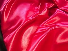 SHINY RED ACETATE SATIN BODY BAG PILLOW CASE WANKING TOSSING