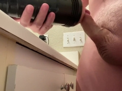 Romping my Fleshlight until I spray a monstrous ballsack all over it!