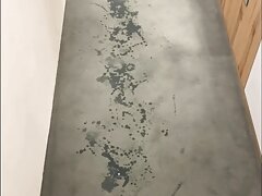 XXL Cock piss in furniture store on the floor