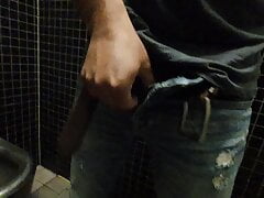 Public toilete in Germany jerkoff with cumshot