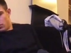 Cute guy jerks his big cock off 3