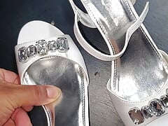 find white dressy heels in customer car