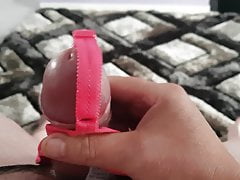 PINK BRA STRAP CUMSHOT