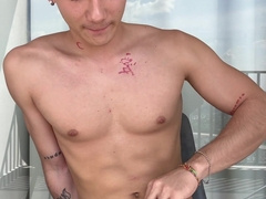 Korean 4Gayfans model draining off in public, taunting all neighbours