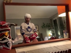 Hockey Jock Jerks Off Into His Cup