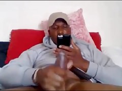 Afroamerican Str8 Guy Cums and Creams up his Big Dick #52