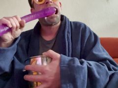 Deepthroat with dildo