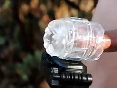 fucking fleshlight at outdoor cum