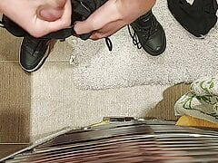 Shooting Big load in leather work shoes