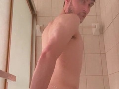 Lad Cock-squeezing Culo Takes Fuck stick in Bathroom Until Jizm