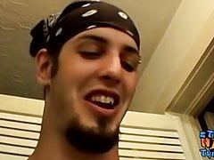 Straight jock makes his dick rock hard and empties his balls