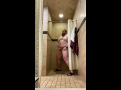 Chub Works-out then Strokes off in Douche