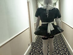 Sissy French Maid working in a hotel