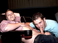 Public sex addicts fuck happily at the local movie theater