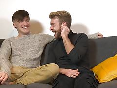 Gabriel quickly shoves his rock-hard cock up Kieron's ass.