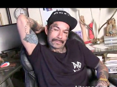 tatted Latino Skater hits Off