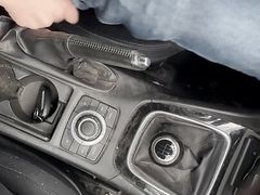 Slave in a car in public without jeans
