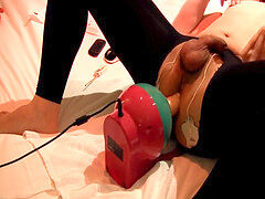 guts orgasm with electro Facking machine