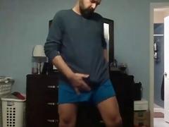 Daddy lets it all hang out while stroking his meat