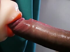 Long pleasure and big orgasm deep into a sweet tender mouth