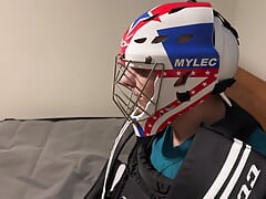 Nov 29 2023 - VacPacked in full goalie gear with my hockey chestie