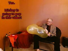 Balloonbanger 70) Mickey Mouse Balloon Pop and Shave. (Session ends in Video 71)