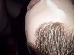 He get his face covered with creamy cum