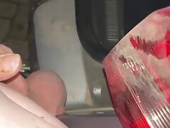 balls crushed between automatic car tailgate