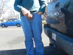 Gigantic-Salami Father Milking Outdoors