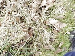 Uncut Brit wank in the woods