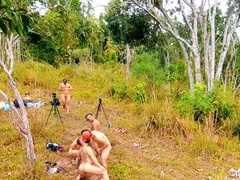 BEHIND-THE-SCENES OF A BUM CHUM FUCK-FEST IN THE MIDDLE OF THE WOODS